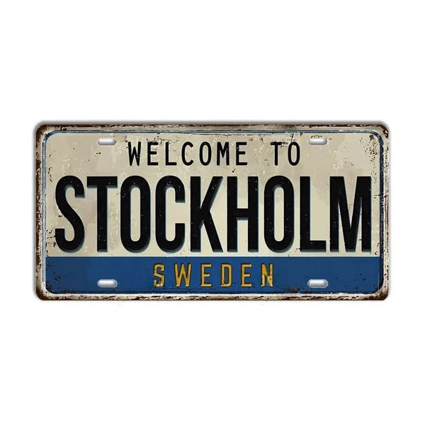 Finland, Denmark, Norway & Sweden Flag License Plate Collection