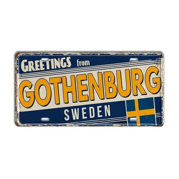 Finland, Denmark, Norway & Sweden Flag License Plate Collection