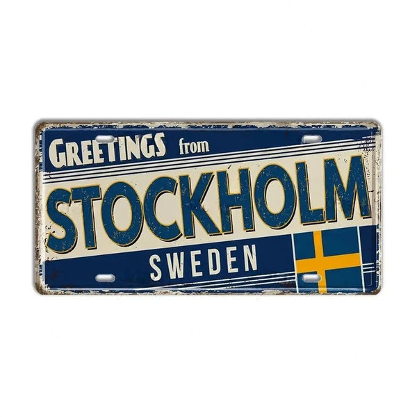 Finland, Denmark, Norway & Sweden Flag License Plate Collection