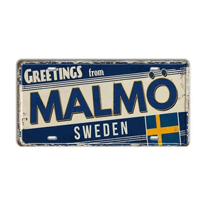 Finland, Denmark, Norway & Sweden Flag License Plate Collection