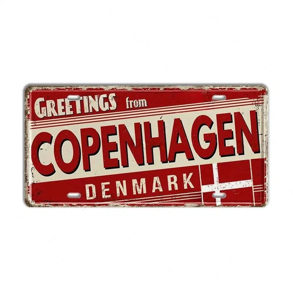 Finland, Denmark, Norway & Sweden Flag License Plate Collection