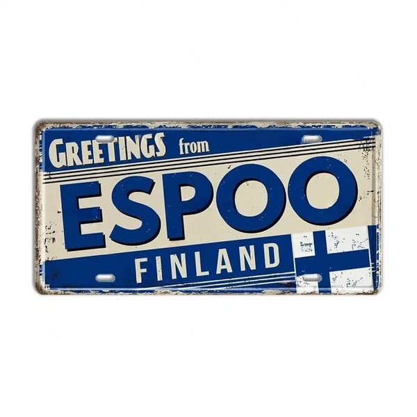 Finland, Denmark, Norway & Sweden Flag License Plate Collection