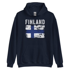 Finland Flag Distressed - Finnish Flag Hoodie