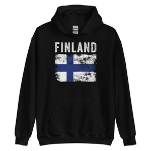 Finland Flag Distressed - Finnish Flag Hoodie