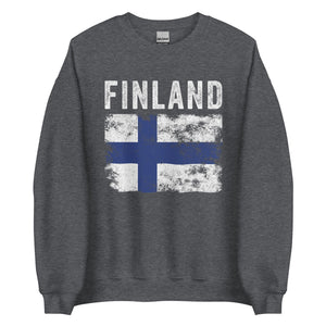 Finland Flag Distressed - Finnish Flag Sweatshirt