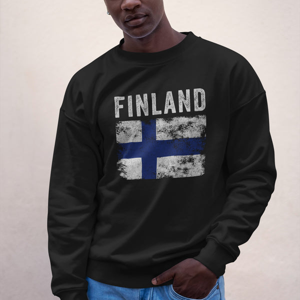 Finland Flag Distressed - Finnish Flag Sweatshirt