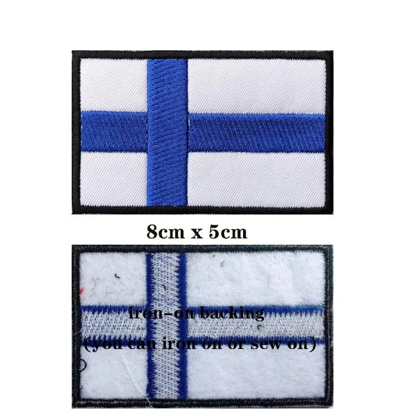 Finland Flag Patch - Iron On/Hook & Loop Patch