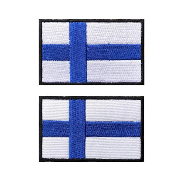 Finland Flag Patch - Iron On/Hook & Loop Patch