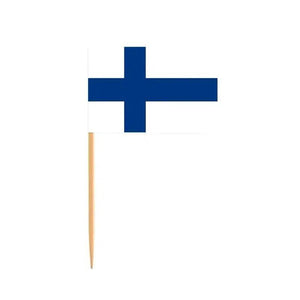 Finland Flag Toothpicks - Cupcake Toppers (100Pcs)