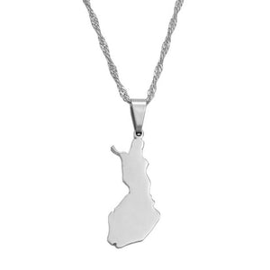 Finland Map Necklace