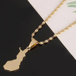 Finland Map Necklace