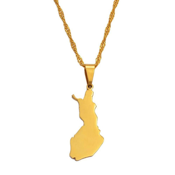 Finland Map Necklace