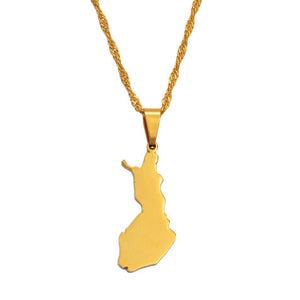 Finland Map Necklace