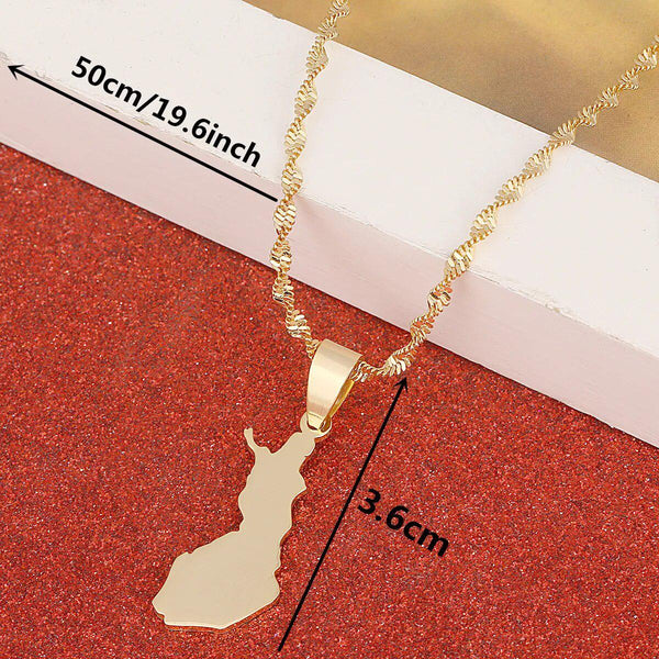 Finland Map Necklace