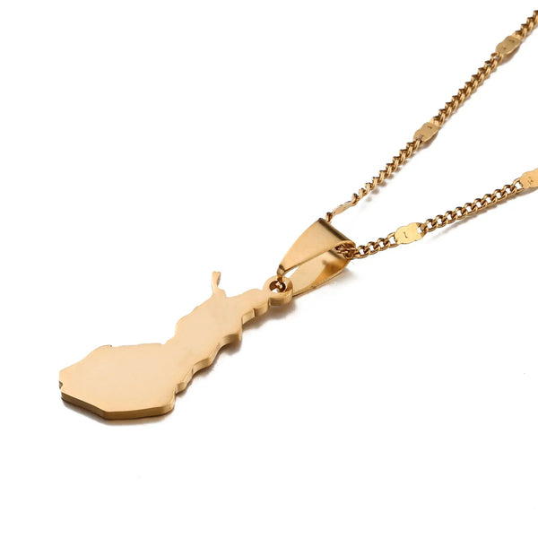 Finland Map Necklace