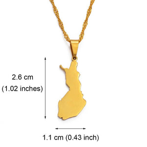 Finland Map Necklace