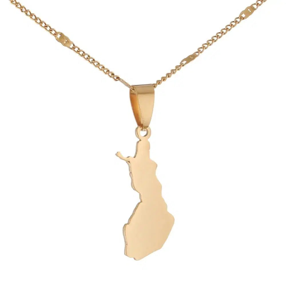 Finland Map Necklace