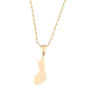 Finland Map Necklace