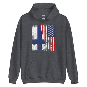 Finland USA Flag - Half American Hoodie