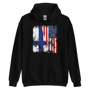 Finland USA Flag - Half American Hoodie