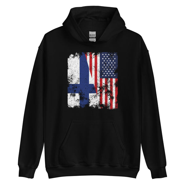 Finland USA Flag - Half American Hoodie