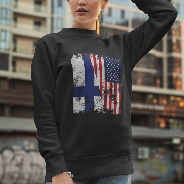 Finland USA Flag - Half American Sweatshirt