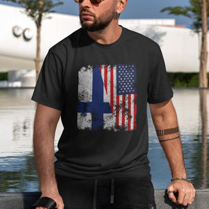 Finland USA Flag - Half American T-Shirt