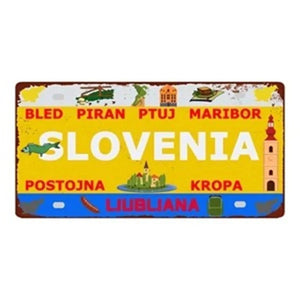 Flag & Country License Plate Collection - Decorative Metal Tin Signs