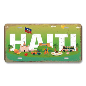 Flag & Country License Plate Collection - Decorative Metal Tin Signs