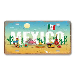 Flag & Country License Plate Collection - Decorative Metal Tin Signs