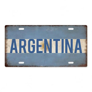 Flag License Plate Collection - Decorative Metal Tin Signs