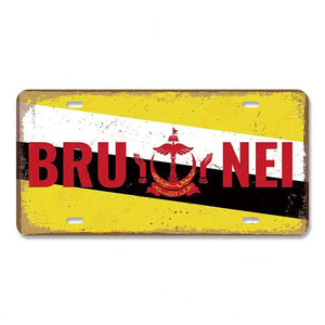 Flag License Plate Collection - Decorative Metal Tin Signs