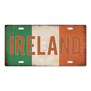 Flag License Plate Collection - Decorative Metal Tin Signs