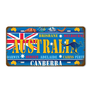 Flag License Plate Collection - Decorative Metal Tin Signs