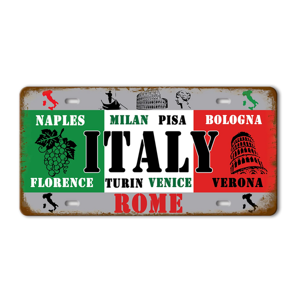 Flag License Plate Collection - Decorative Metal Tin Signs