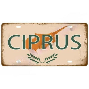 Flag License Plate Collection - Decorative Metal Tin Signs