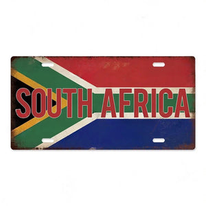 Flag License Plate Collection - Decorative Metal Tin Signs