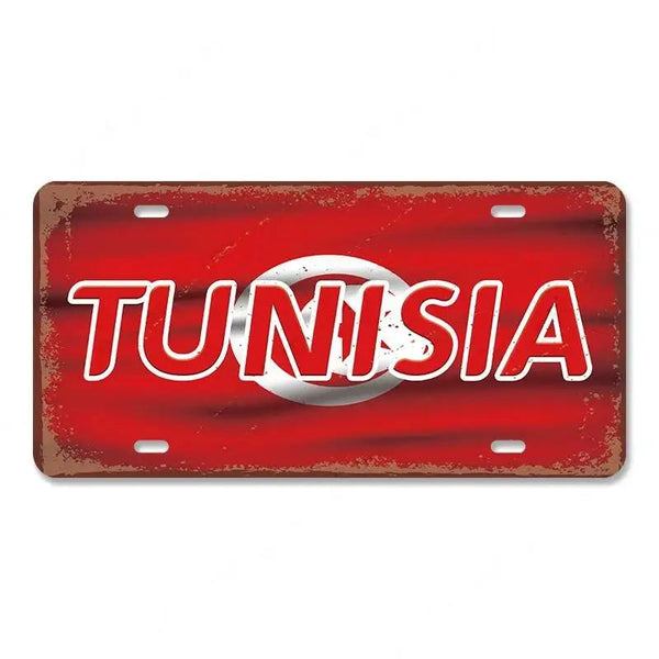 Flag License Plate Collection - Decorative Metal Tin Signs