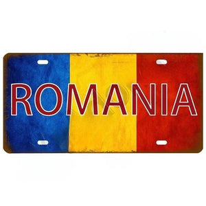 Flag License Plate Collection - Decorative Metal Tin Signs