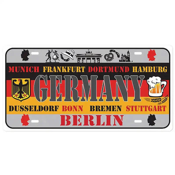 Flag License Plate Collection - Decorative Metal Tin Signs