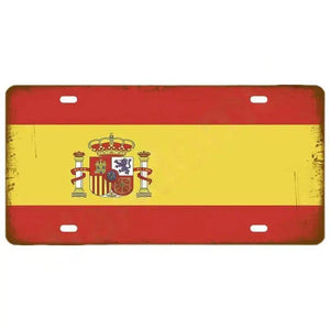 Flag License Plate Collection - Decorative Metal Tin Signs