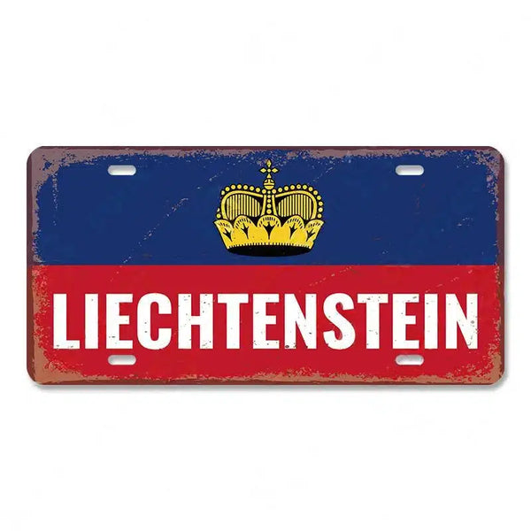 Flag License Plate Collection - Decorative Metal Tin Signs