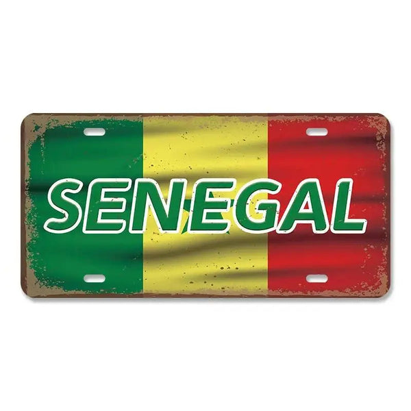 Flag License Plate Collection - Decorative Metal Tin Signs