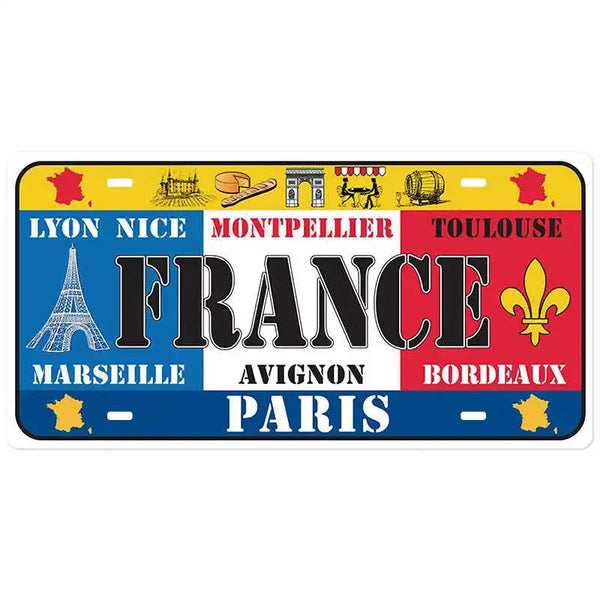 Flag License Plate Collection - Decorative Metal Tin Signs