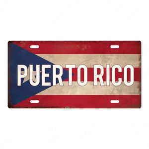 Flag License Plate Collection - Decorative Metal Tin Signs