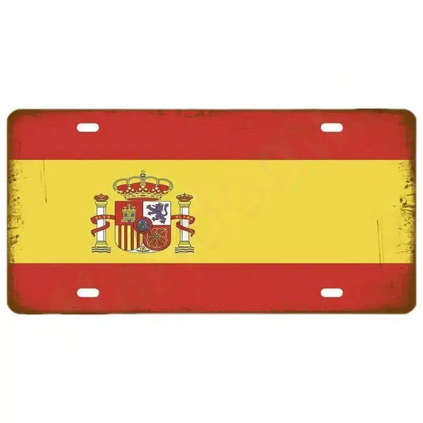 Flag License Plate Collection - Decorative Metal Tin Signs