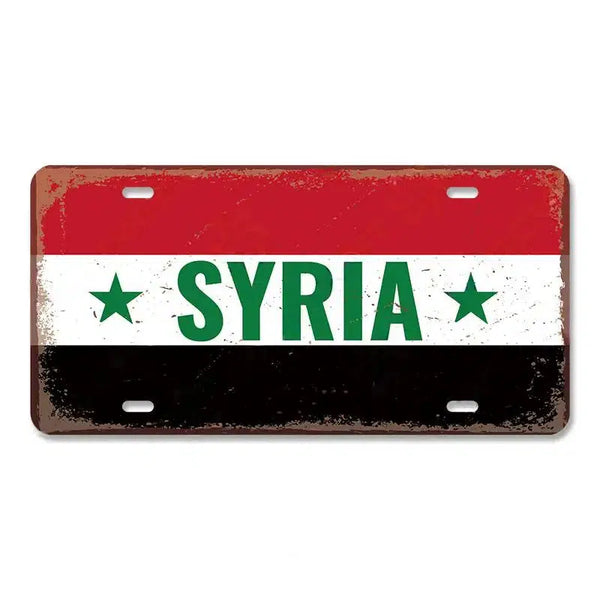 Flag License Plate Collection - Decorative Metal Tin Signs