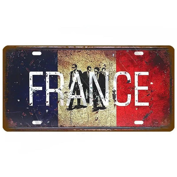 Flag License Plate Collection - Decorative Metal Tin Signs