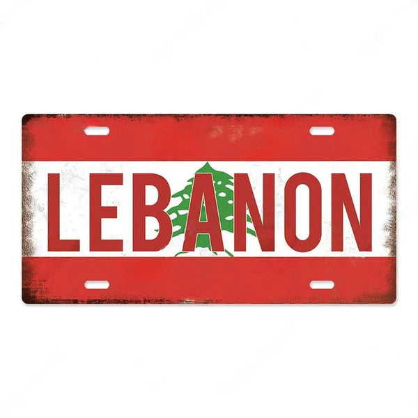 Flag License Plate Collection - Decorative Metal Tin Signs