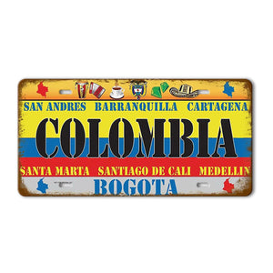Flag License Plate Collection - Decorative Metal Tin Signs